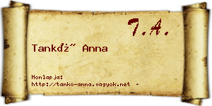Tankó Anna névjegykártya